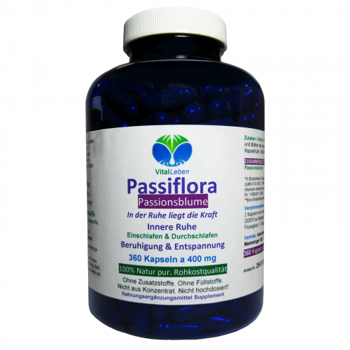 Passionsblume Pur Passiflora 360 Pulver Kapseln