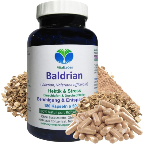 Baldrian Pur Wurzel Valerian 720 Pulver Kapseln