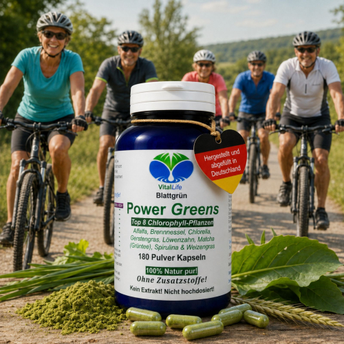 Green Power Greens 8x Chlorophyll Supergreens 180 Pulver Kapseln Alfalfa Brennnessel Chlorella Gerstengras Löwenzahn Matcha Spirulina Weizengras. Natur pur. Ohne Zusatzstoffe.