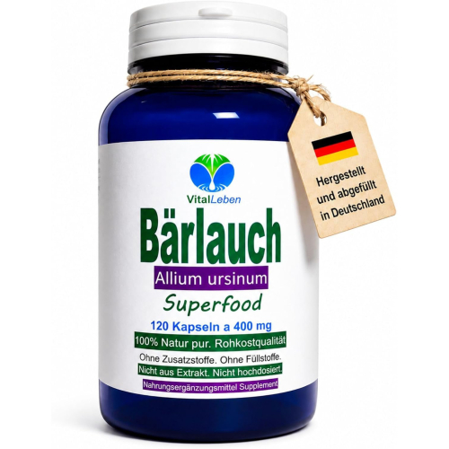 Frischblatt Bärlauch Wildwuchs 120 Kapseln wilder Knoblauch. Natürliche Schwefelquelle, Natur pur ohne Zusatzstoffe.