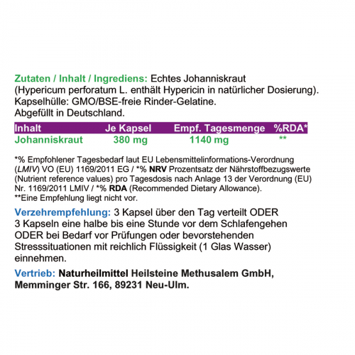 Johanniskraut Ruhe & Entspannung 120 Kapseln