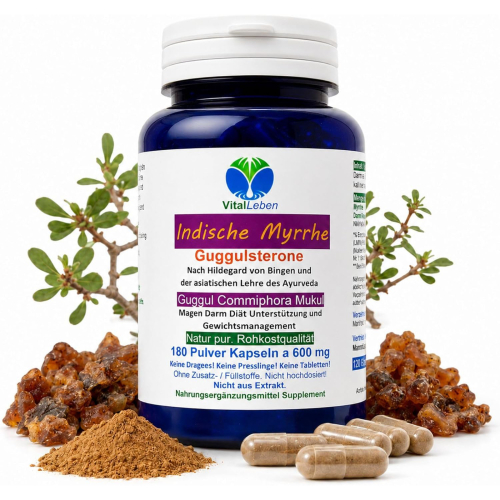 Guggul Indische Myrrhe Ayurveda Guggulsterone 720 Pulver Kapseln