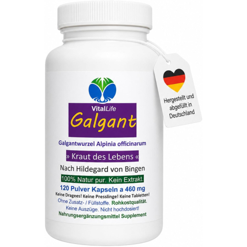Galgant Kapseln 120 Galgantwurzel Bitterstoffe verdauungsfördernd, galletreibend. Nach Hildegard von Bingen OHNE Zusatzstoffe