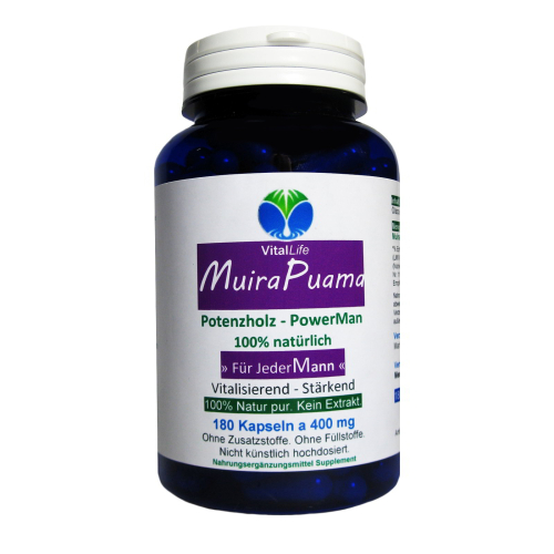 Potenzholz Muira Puama 720 Kapseln Potenzbaum ►3+1 GRATIS - Natur pur. OHNE ZUSATZSTOFFE!