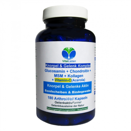 Knorpel & Gelenke Komplex + Vitamin-C 180 ArthroWell Gelenk-Kapseln
