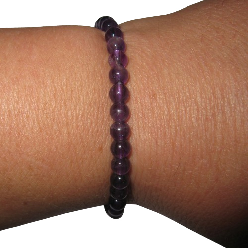 AMETHYST Armband Edelstein SCHMUCK 6mm Kugeln elastisches Kugelarmband