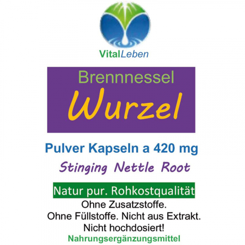 BRENNNESSELWURZEL 180 Brennnessel-Wurzel Kapseln zur FREUDE von BLASE & PROSTATA (Hildegard von Bingen) - Natur pur. Nicht hochdosiert, kein Extrakt [OHNE ZUSATZSTOFFE]