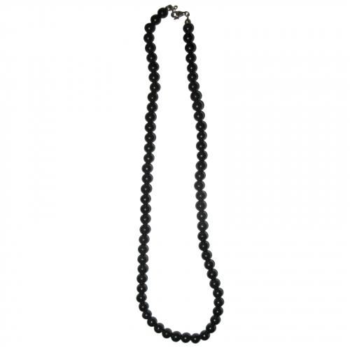 Schungit Shungite Schmuck 6mm Kette Kugelkette Halskette ca. 45cm lang inklusive 925 SILBER Verschluss