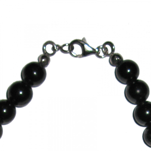 Schungit Shungite Schmuck 6mm Kette Kugelkette Halskette ca. 45cm lang inklusive 925 SILBER Verschluss