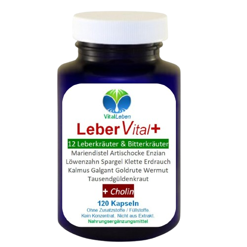 12 ausgewählte Kräuter & Bitterstoffe. Harmonisch abgestimmt mit Mariendistel, Artischocke, Löwenzahn, Enzian, Spargel, Klette, Erdrauch, Kalmus, Galgant, Goldrute, Wermut und Tausendgüldenkraut + CHOLIN.