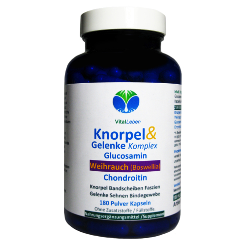 Weihrauch Knorpel & Gelenke Komplex + Glucosamin & Chondroitin 720 Pulver Kapsen 3 + 1 KOSTENLOS