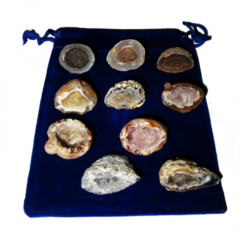 Glücksgeoden 21 teiliges Geschenk-Set mit 10 Geoden a 2-2,5 cm