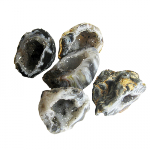 Kristall-Drusen 10x Achatgeoden Bergkristall & Achatgeoden Feengarten 21 teiliges Geschenk-Set mit 10 Geoden a 3-3,5 cm