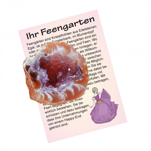 Kristall-Drusen 10x Achatgeoden Bergkristall & Achatgeoden Feengarten 21 teiliges Geschenk-Set mit 10 Geoden a 3-3,5 cm