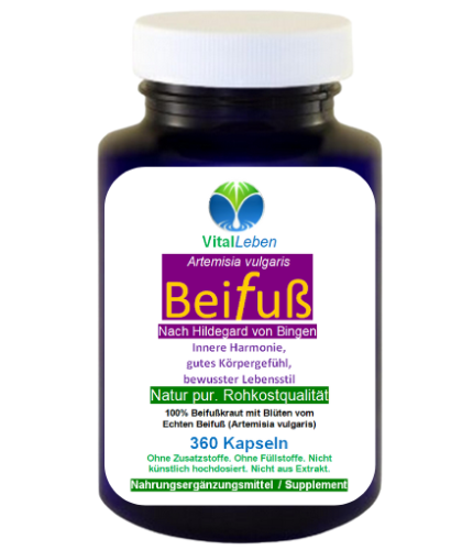 Beifuß echter Beifuss FLAVONOIDE & BITTERSTOFFE 360 Kapseln. Vital im Alltag, natürliche Balance, innere Harmonie, gutes Körpergefühl, bewusster Lebensstil. 100% NATUR pur - OHNE Zusatzstoffe.