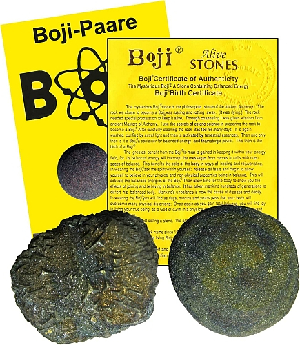 Regenbogen Boji-Paar ca. 45-50mm lebende Steine inkl. Original-Zertifikat + Booklet