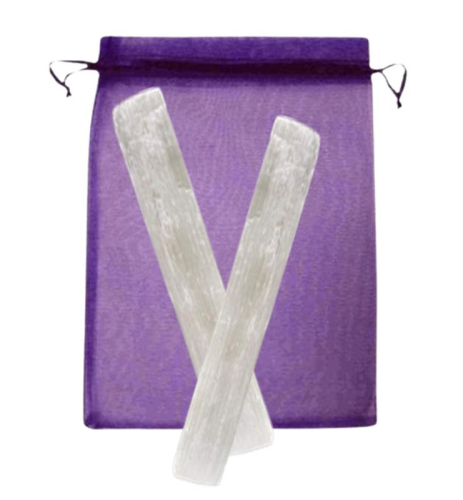 SELENIT Kristall Stab 2x Healing Sticks 10cm Anti-Stress Kristallstücke für Meditation, Ruhe, Entspannung.