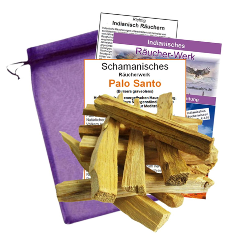Palo-Santo Holz 12 Sticks Natürliche Räucherstäbchen 8-10cm. 16-tlg Set