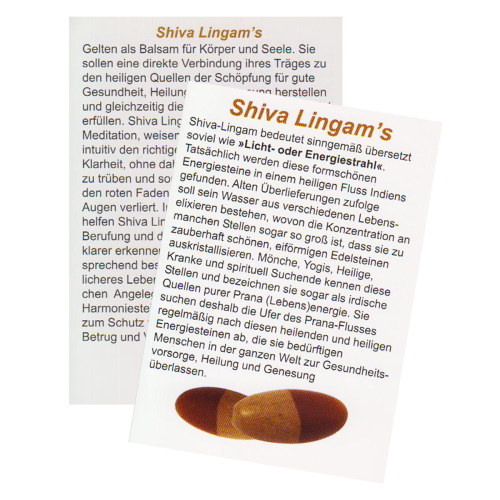 Shiva Lingam Anhänger gebohrt 25mm – Traditioneller Meditationsstein aus dem Narmada Fluss Indien – mit Band und Beschreibung