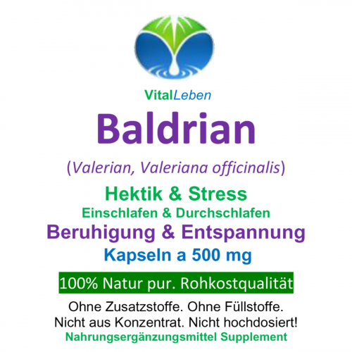 Baldrian Pur Wurzel Valerian 360 Pulver Kapseln