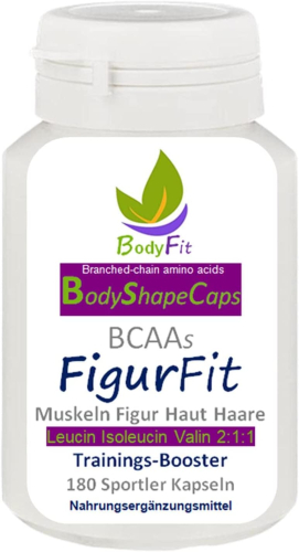 BCAAs [BodyShape] 180 BodyFit Kapseln - MEGA für DEIN schlankes und definiertes Körperbild