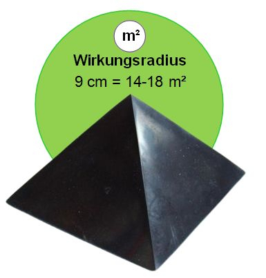 SCHUNGIT Pyramide 9cm [3-tlg SET] 1x POLIERTE Pyramide 90mm für SCHUTZ, NEGATIVES abschirmen, Home-Office uvm. Inklusive 1x TÄSCHCHEN und 1x BESCHREIBUNG [ORIGINAL aus KARELIEN).