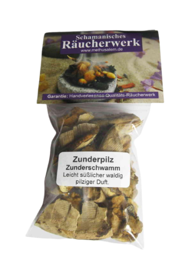 Zunderpilz, Zunderschwamm auch Feuerschwamm genannt, wird seit den Kelten zum Feuermachen brennt wie Zunder, zum Erhalt und Transport von rauchfreier Glut und als Räucherwerk z.B. zur energetischen Hausreinigung und während der Rauhnächte geräuchert. ►D