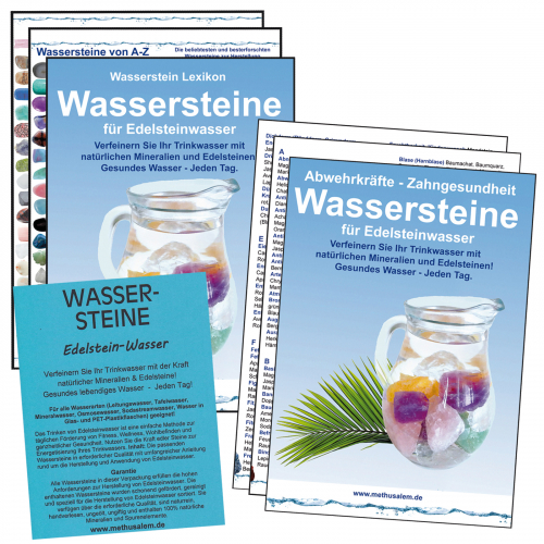 Edelsteinwasser Leber & Galle 5-tlg Set Wassersteine + 0,5 Liter Krug