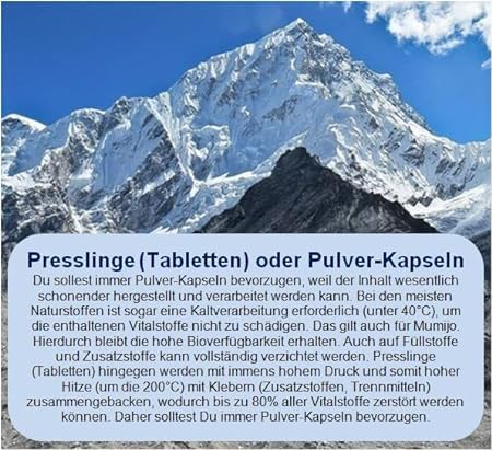 SHILAJIT reines MUMIJO 720 (4x180) Kapseln AYURVEDA GOLD DER BERGE. NATUR pur KEIN Extrakt NICHT hochdosiert OHNE Zusatzstoffe.