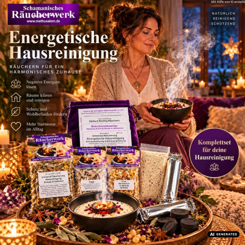 ENERGETISCHE HAUSREINIGUNG + SCHUTZRÄUCHERUNG + KEHRAUSRÄUCHERUNG. 11-TLG Universal Räucherset.