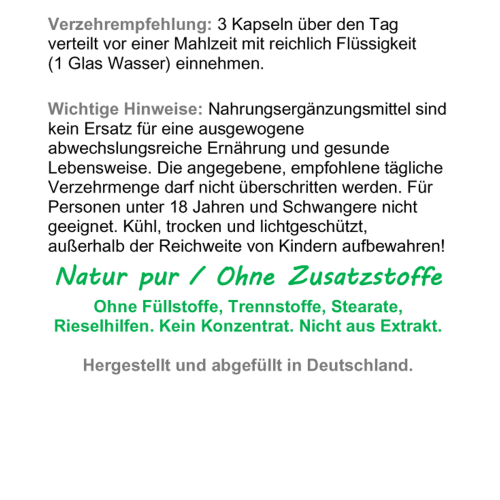LUNGENKRAUT Pur 720 Kapseln Lungenkraft - Lunge & Atemwege NATÜRLICH verwöhnen [OHNE ZUSATZSTOFFE]