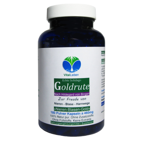Echte Goldrute Solidago 180 Pulver Kapseln Nieren Blase Harnwege [OHNE Zusatzstoffe]