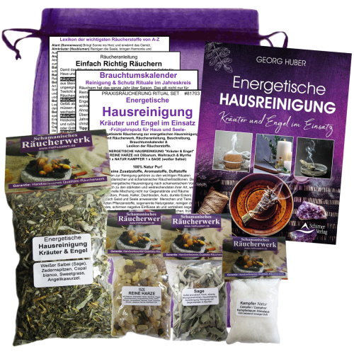 Energetische HAUSREINIGUNG [Kräuter & Engel] 10-tlg RÄUCHER-Set zum RÄUCHERN von Räumen, Haus, Wohnung, Praxis.