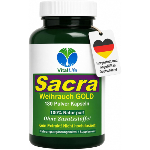 Weihrauch Boswellia Sacra GOLD 180 Pulver Kapseln NATURWEIHRAUCH reines Olibanum Harz KEIN Extrakt OHNE Zusatzstoffe.