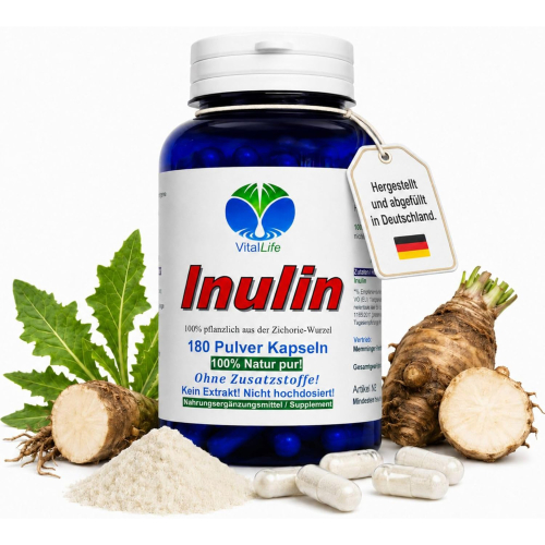 Inulin aus der Zichorie-Wurzel 720 Pulver Kapseln