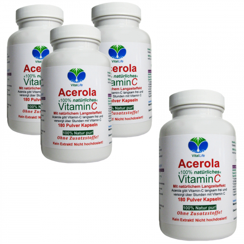 Acerola Natürliches Vitamin C 720 Pulver Kapseln