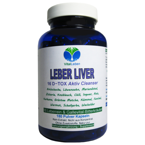 Leber Liver 16 Reinigungskräuter 720 Pulver Kapseln