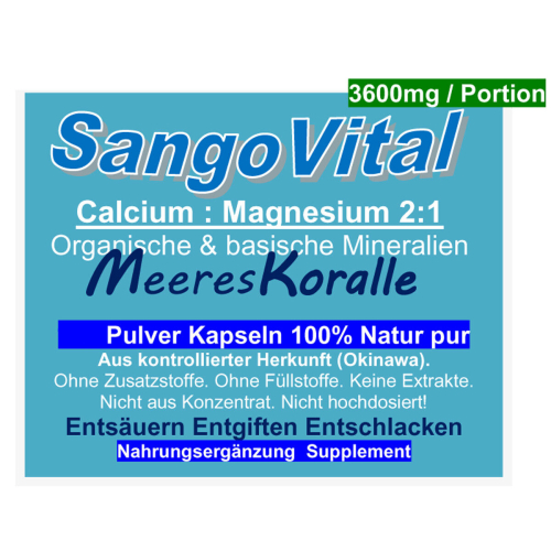 SangoVital Meereskoralle Kalzium & Magnesium 720 Kapseln