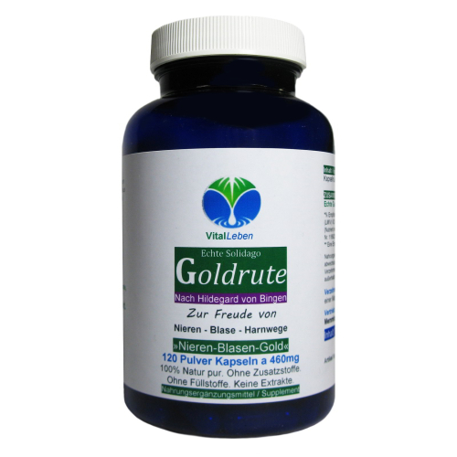 Echte Goldrute Solidago 120 Pulver Kapseln Nieren Blase Harnwege [OHNE Zusatzstoffe]