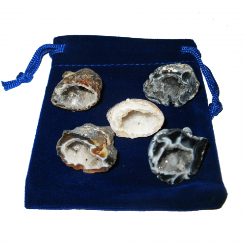 Glücksgeoden 11 teiliges Geschenk-Set mit 5 Geoden a 2,5-3 cm
