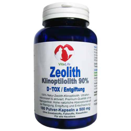 Zeolith Klinoptilolith für Haustiere 720 Pulver Kapseln
