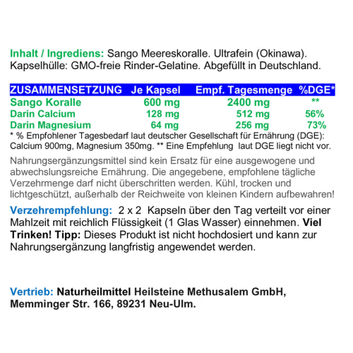 Sango Pur 2:1 Meereskoralle 720 Kapseln