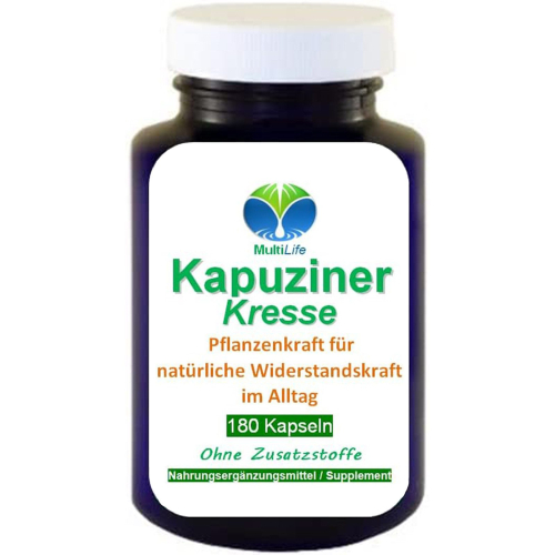 Kapuzinerkresse 720 (4x180) Kapseln Senföle für Immunsystems & Abwehrkräfte - 100% Natur pur. OHNE Zusatzstoffe ►3+1 GRATIS Angebot.