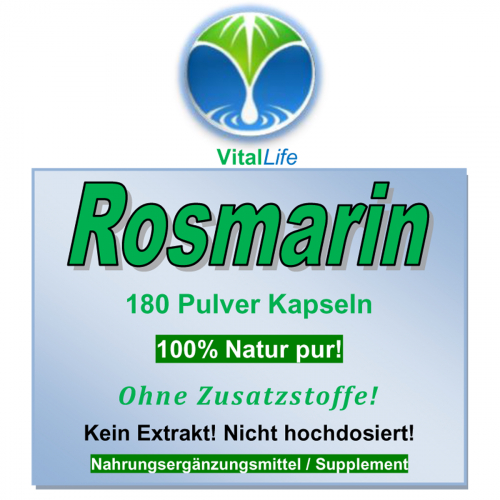 Rosmarin 720 Pulver Kapseln Natur Pur ohne Zusatzstoffe