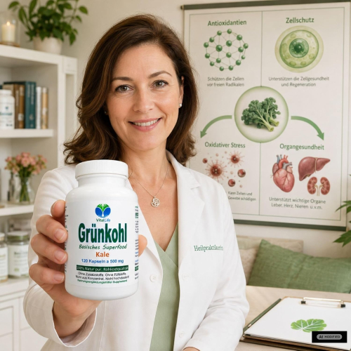 GRÜNKOHL Kale 720 Kapseln Sulforaphan Lutein ANTIOXIDANTIEN BASISCHES Superfood. 100% NATUR pur [OHNE ZUSATZSTOFFE] 3 + 1 UMSONST Angebot