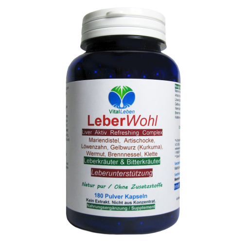 Leber Wohl 7 Leberkräuter & Bitterstoffe 720 Kräuter Kapseln