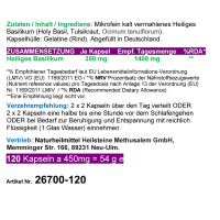 Basilikum Holy Basil Ayurveda Tulsi 120 Kapseln