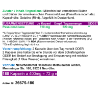 Passionsblume Pur Passiflora 180 Pulver Kapseln