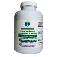 Immunstark - Kapuzinerkresse + Meerrettich + Acerola 100% NATÜRLICHES Vitamin C 360 Pulver Kapseln