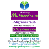 Mutterkraut + Weidenrinde 120 Kapseln Natur Pur ohne Zusatzstoffe